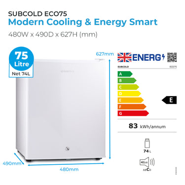 Subcold Eco75 Table Top Fridge - White | Refurbished